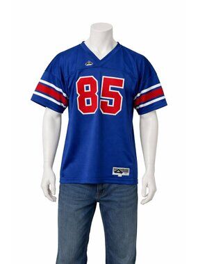 Vintage Football Jersey 85 Blue Red White Mesh USA Made Athletix Size Large 90s